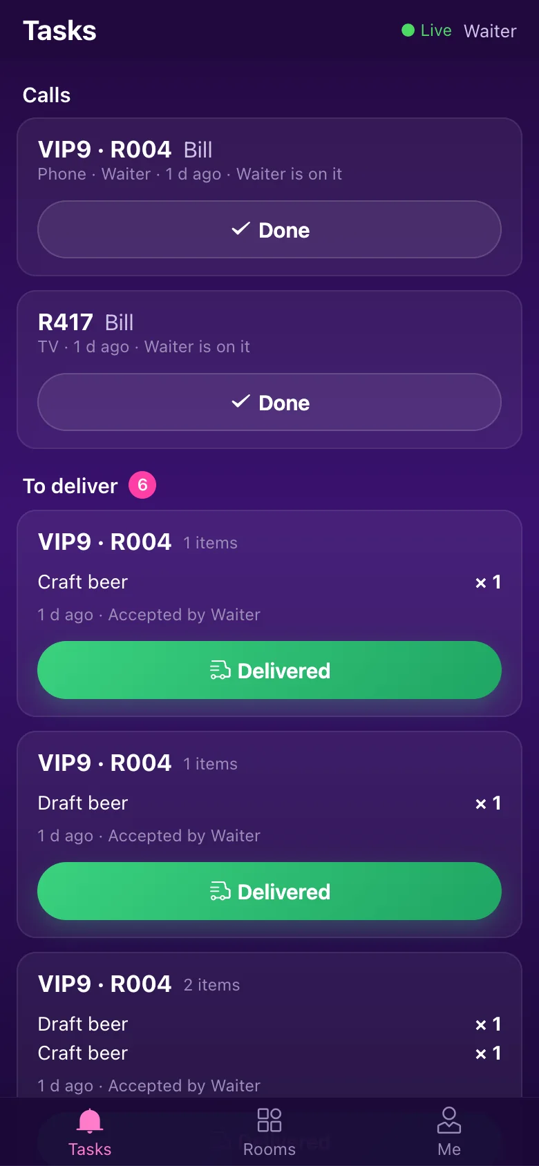 Staff app · Tasks